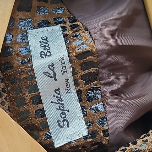 Sophia La Belle Vintage Faux Snakeskin Pant Suit Size M - Picture 5 of 9